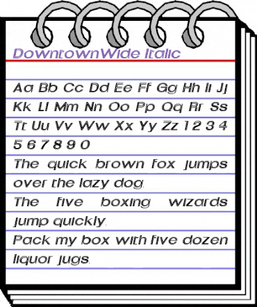 DowntownWide Italic animated font preview DowntownWide Italic animated font preview