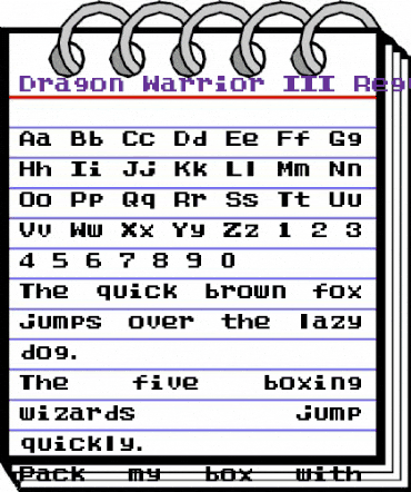Dragon Warrior III Regular animated font preview Dragon Warrior III Regular animated font preview