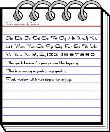 Dragonwick Cn Regular animated font preview