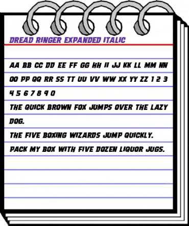 Dread Ringer Expanded Italic Expanded Italic animated font preview Dread Ringer Expanded Italic Expanded Italic animated font preview