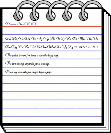 Dream Her Regular animated font preview