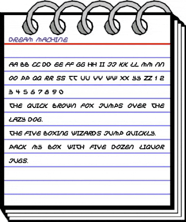 Dream machine Regular animated font preview