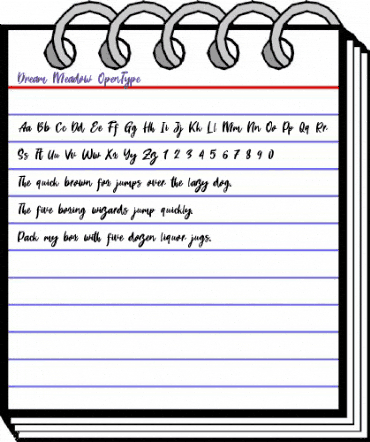 Dream Meadow Regular animated font preview