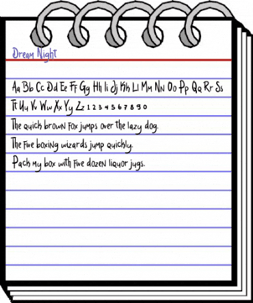 Dream Night Regular animated font preview