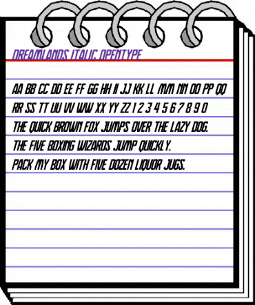 Dreamlands Italic animated font preview Dreamlands Italic animated font preview