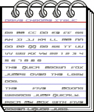 Drive Chrome Italic Italic animated font preview Drive Chrome Italic Italic animated font preview