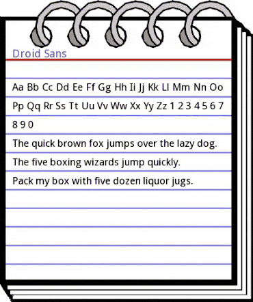 Droid Sans Regular animated font preview Droid Sans Regular animated font preview