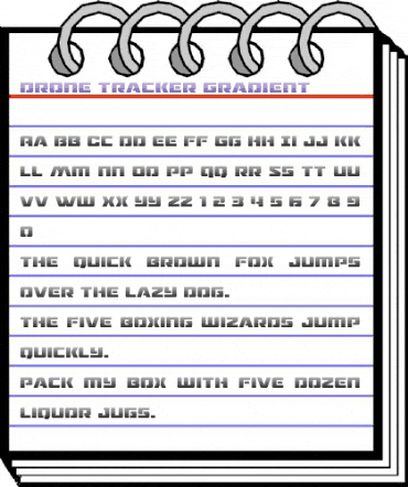 Drone Tracker Gradient Regular animated font preview