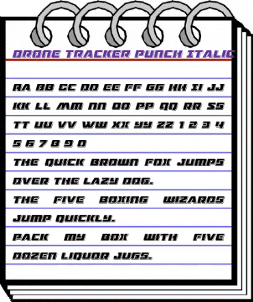 Drone Tracker Punch Italic Italic animated font preview