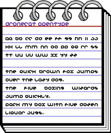 Dronecat Regular animated font preview