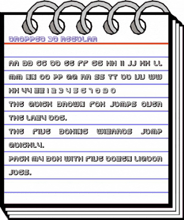 Dropped 3D Regular animated font preview