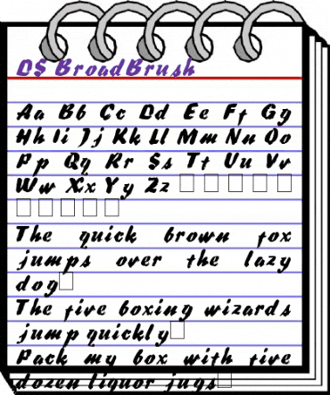 DS BroadBrush Regular animated font preview