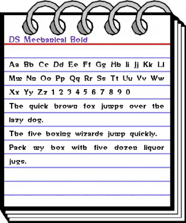 DS Mechanical Regular animated font preview