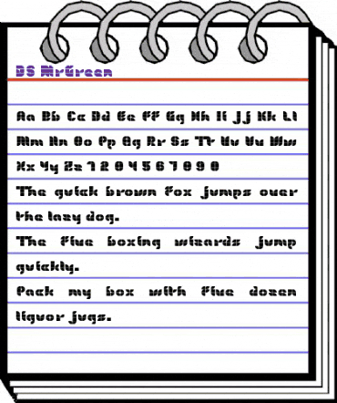 DS MrGreen Regular animated font preview