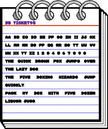DS Ticket95 Regular animated font preview