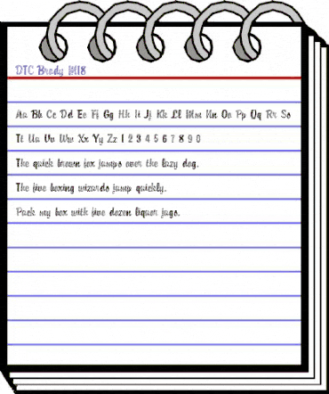 DTC Brody M18 Regular animated font preview