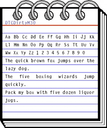 DTCDirtyM30 Regular animated font preview