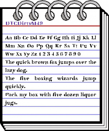 DTCDirtyM49 Regular animated font preview