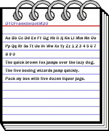 DTCFranklinGotM20 Regular animated font preview DTCFranklinGotM20 Regular animated font preview