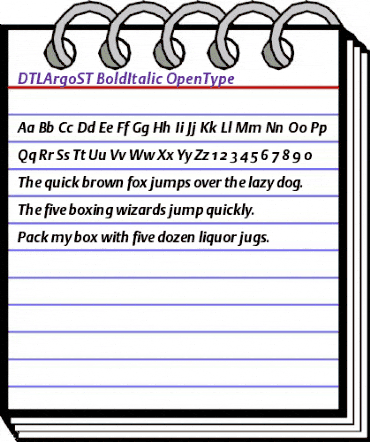 DTLArgoST BoldItalic animated font preview