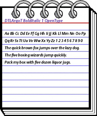 DTL Argo T Bold Italic animated font preview DTL Argo T Bold Italic animated font preview