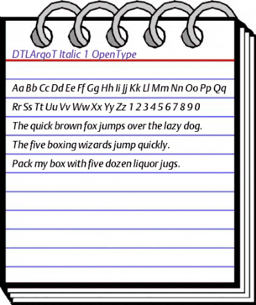 DTL Argo T Italic animated font preview DTL Argo T Italic animated font preview