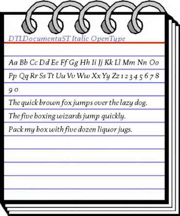 DTLDocumentaST Italic animated font preview DTLDocumentaST Italic animated font preview