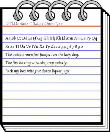 DTL Dorian ST Italic animated font preview DTL Dorian ST Italic animated font preview