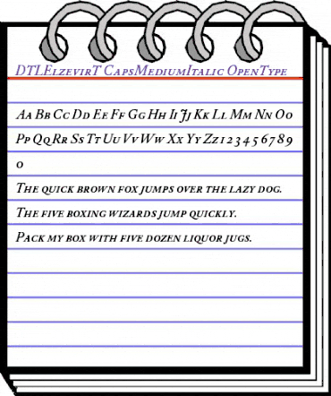 DTL Elzevir T Caps Medium Italic animated font preview DTL Elzevir T Caps Medium Italic animated font preview