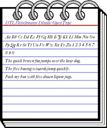 DTL Fleischmann D Italic animated font preview DTL Fleischmann D Italic animated font preview