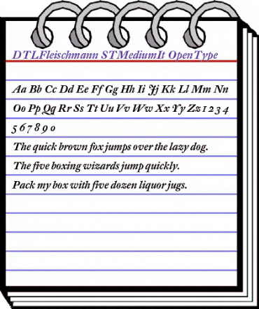DTL Fleischmann ST Medium Italic animated font preview DTL Fleischmann ST Medium Italic animated font preview
