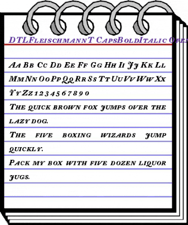 DTLFleischmannT CapsBoldItalic OpenType animated font preview