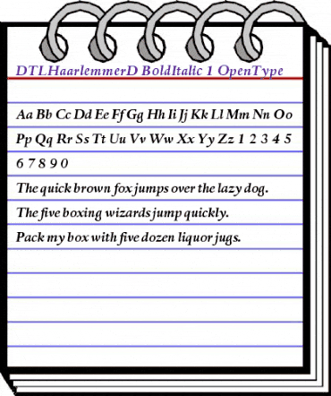 DTL Haarlemmer D Bold Italic animated font preview DTL Haarlemmer D Bold Italic animated font preview