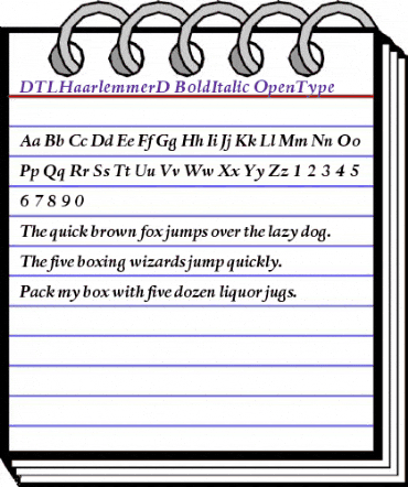 DTLHaarlemmerD BoldItalic animated font preview DTLHaarlemmerD BoldItalic animated font preview