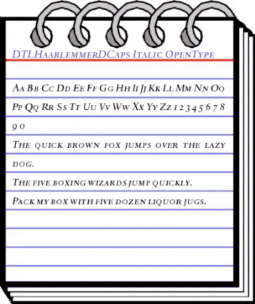 DTLHaarlemmerDCaps Italic animated font preview DTLHaarlemmerDCaps Italic animated font preview