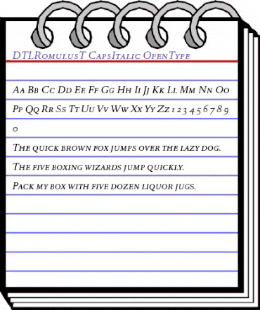 DTL Romulus T Caps Italic animated font preview DTL Romulus T Caps Italic animated font preview