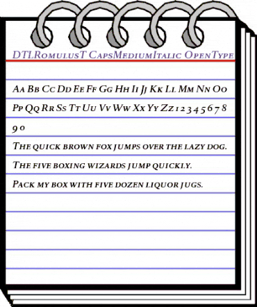 DTL Romulus T Caps Medium Italic animated font preview DTL Romulus T Caps Medium Italic animated font preview
