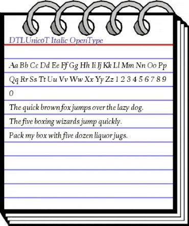 DTL Unico T Italic animated font preview DTL Unico T Italic animated font preview