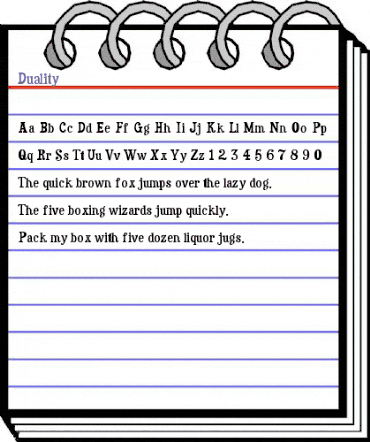 Duality Regular animated font preview Duality Regular animated font preview