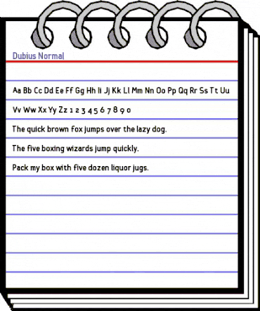 Dubius Normal animated font preview Dubius Normal animated font preview
