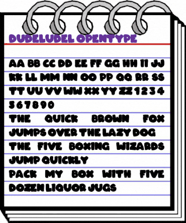 Dudeludel Regular animated font preview