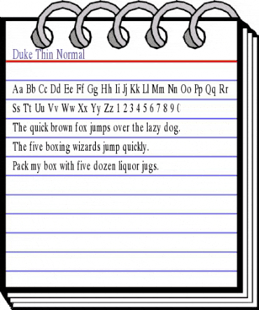 Duke Thin Normal animated font preview Duke Thin Normal animated font preview