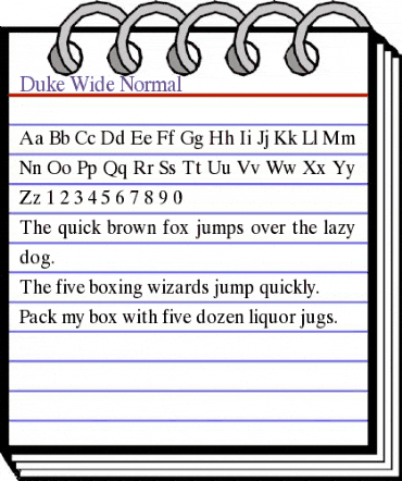 Duke Wide Normal animated font preview Duke Wide Normal animated font preview