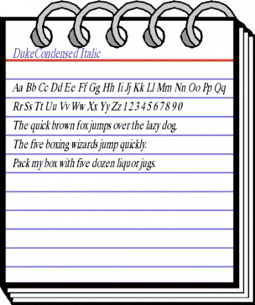 DukeCondensed Italic animated font preview DukeCondensed Italic animated font preview