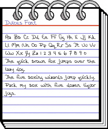 Dulce's Font Regular animated font preview