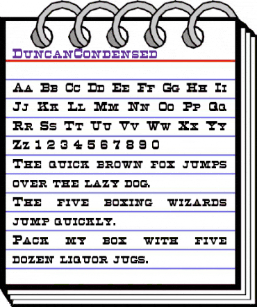 DuncanCondensed Regular animated font preview DuncanCondensed Regular animated font preview
