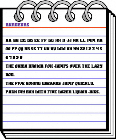Dungeons Regular animated font preview