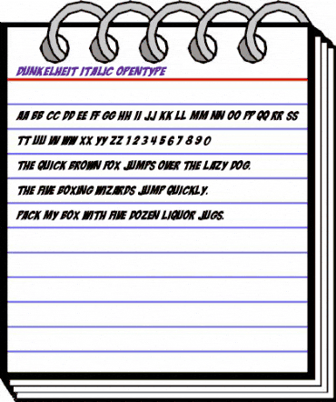 Dunkelheit Italic Regular animated font preview Dunkelheit Italic Regular animated font preview