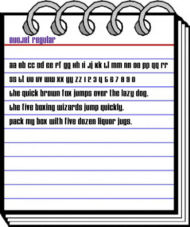 DuoJet Regular animated font preview