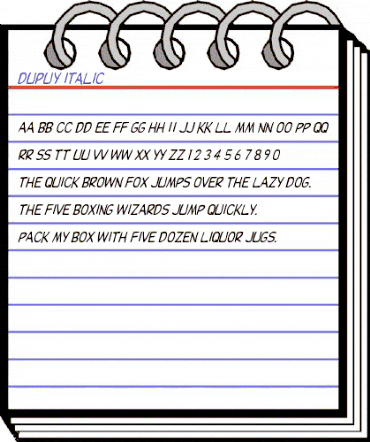 Dupuy Italic Italic animated font preview Dupuy Italic Italic animated font preview